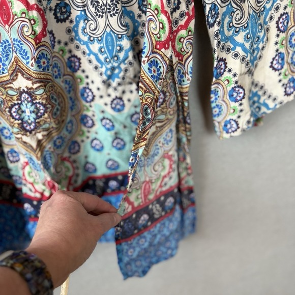 Uncle Frank Anthropologie Womens Paisley Empire Waist Tunic Top Multi-Color Sz S - Picture 5 of 7